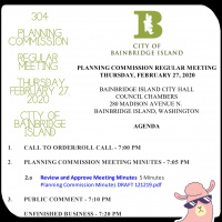 304 | PLANNING COMMISSION REGULAR MEETING THURSDAY, FEBRUARY 27, 2020 | CITY OF BAINBRIDGE ISLAND