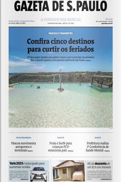 Gazeta de S. Paulo – Edição de 15 a 18  de abril de 2022