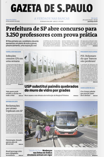 Gazeta de S. Paulo – Edição de 31 de agosto de 2022