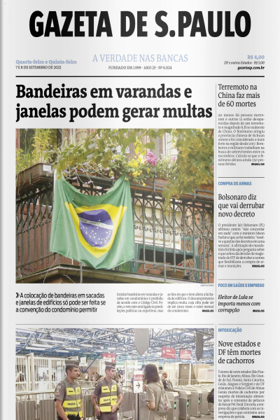 Gazeta de S. Paulo – Edição de 07 e 08 de setembro de 2022