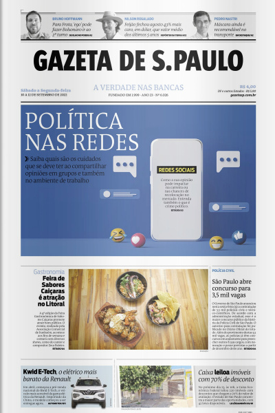 Gazeta de S. Paulo – Edição de 10 a 12 de setembro de 2022