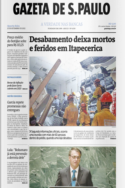 Gazeta de S. Paulo – Edição de 21 de setembro de 2022