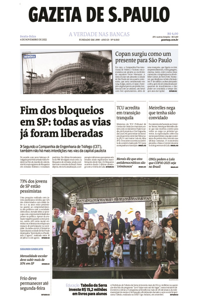 Gazeta de S. Paulo – Edição de 04 de novembro de 2022