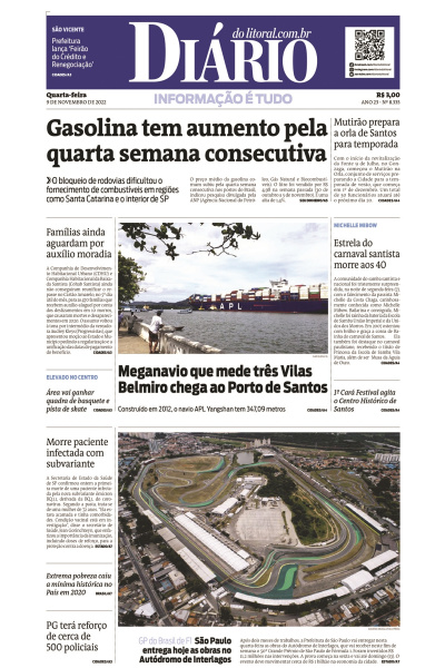 Diário do Litoral – Edição de 09 de novembro de 2022