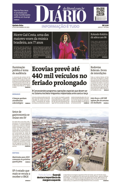 Diário do Litoral – Edição de 10 de novembro de 2022
