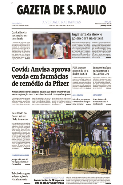 Gazeta de S. Paulo – Edição de 22 de novembro de 2022