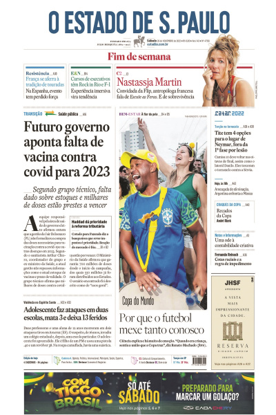 Estadão - Edição de 26 de novembro 2022
