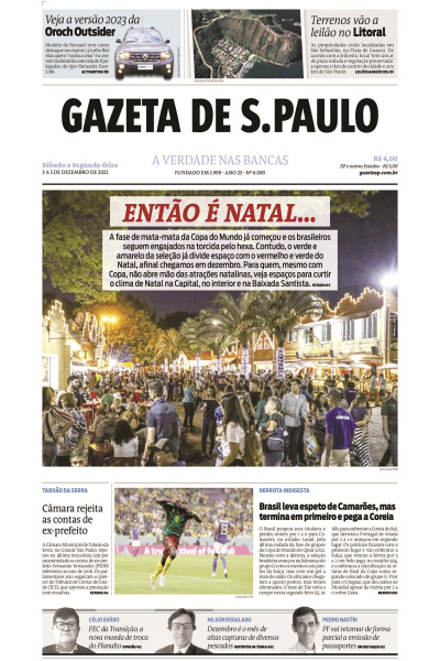 Gazeta de S. Paulo – Edição de 3 a 5 de dezembro de 2022