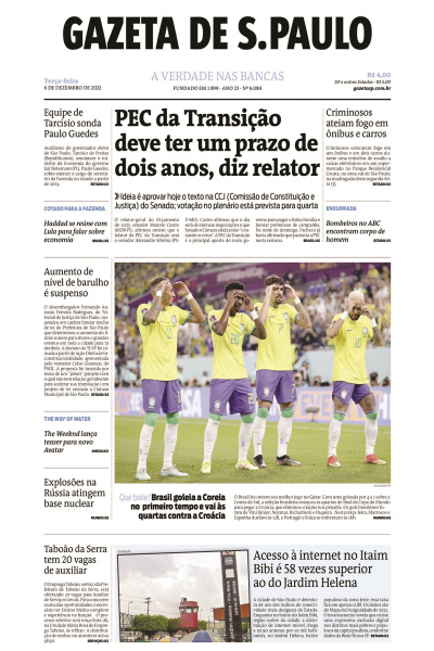 Gazeta de S. Paulo – Edição de 6 de dezembro de 2022