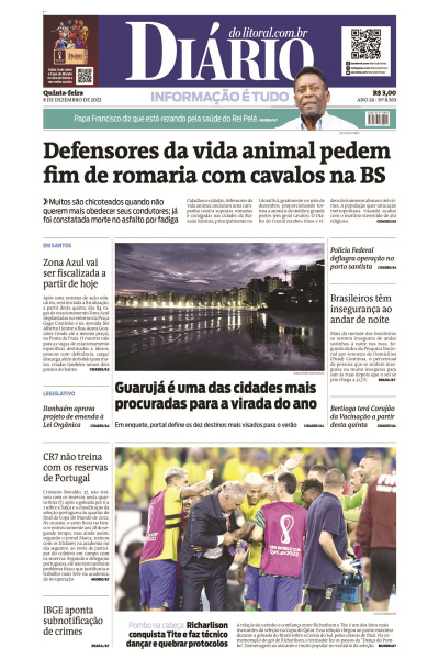 Diário do Litoral – Edição de 08 de dezembro de 2022