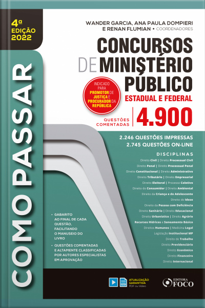 Concursos De Ministério Público Estadual E Federal: 4.900 Questões Comentadas