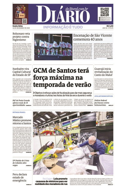 Diário do Litoral – Edição de 16 de dezembro de 2022