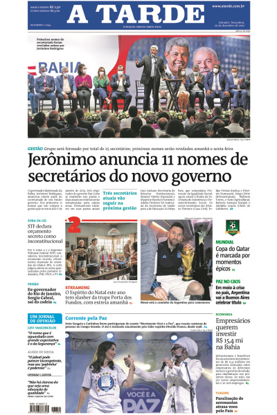 A TARDE - Edição de 20 de dezembro de 2022
