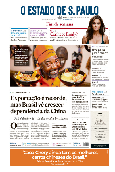 Estadão - Edição de 13 de Janeiro de 2024