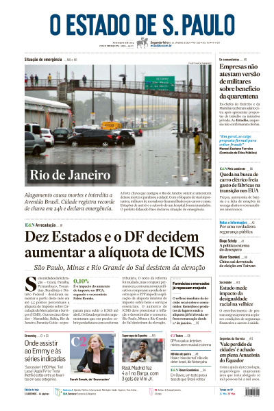 Estadão - Edição de 15 de Janeiro de 2024