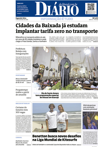 Diário do Litoral – Edição de 15 de Janeiro de 2024