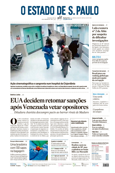 Estadão - Edição de 31 de Janeiro de 2024