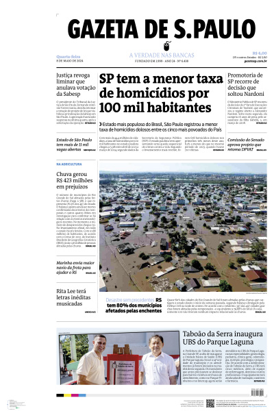 Gazeta de S. Paulo - Edição de 08 de Maio de 2024