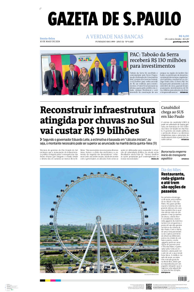 Gazeta de S. Paulo - Edição de 10 de Maio de 2024