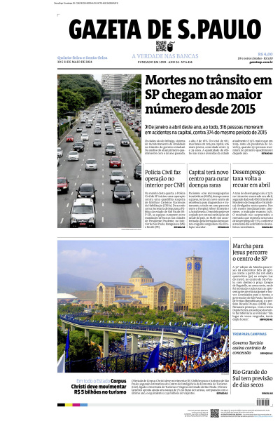 Gazeta de S. Paulo – Edição de 30 e 31 de Maio de 2024