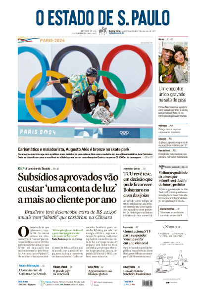 Estadão - Edição de 08 de Agosto de 2024