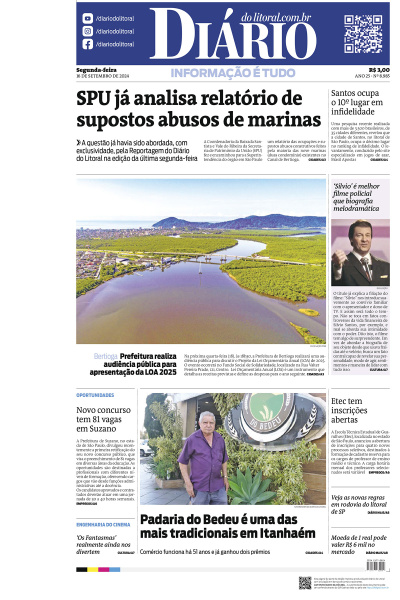 Diário do Litoral – Edição de 16 de setembro de 2024