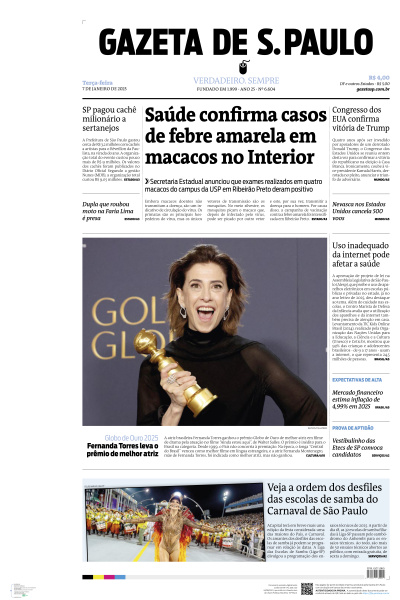 Gazeta de S. Paulo - Edição de 07 de Janeiro de 2025