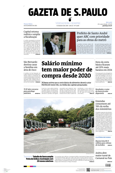 Gazeta de S. Paulo - Edição de 14 de Janeiro de 2025