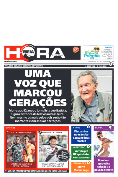 MEIA HORA - Edição de 20 de Janeiro de 2025