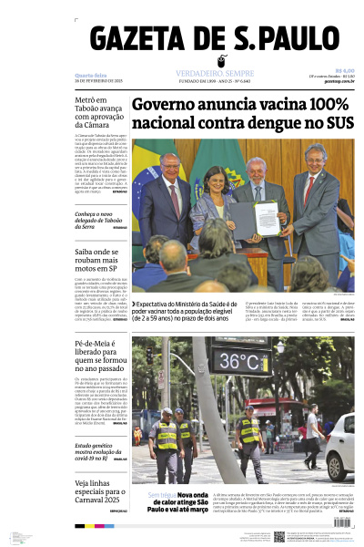 Gazeta de S. Paulo - Edição de 26 de Fevereiro de 2025
