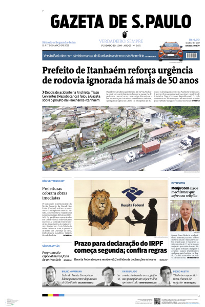 Gazeta de S. Paulo - Edição de 17 de Março de 2025