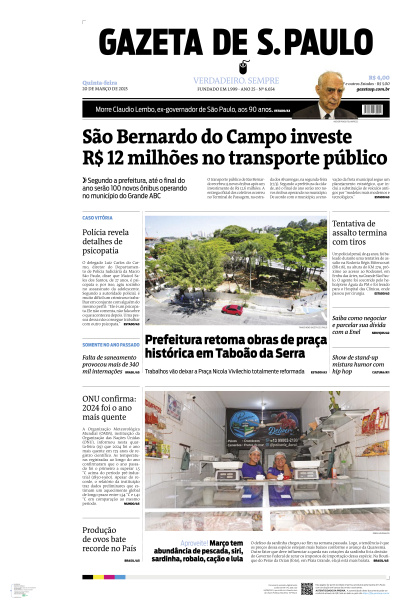 Gazeta de S. Paulo - Edição de 20 de Março de 2025