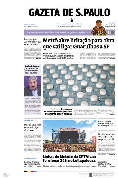 Gazeta de S. Paulo - Edição de 26 de Março de 2025