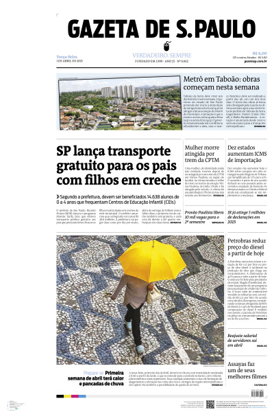 Gazeta de S. Paulo - Edição de 01 de Abril de 2025