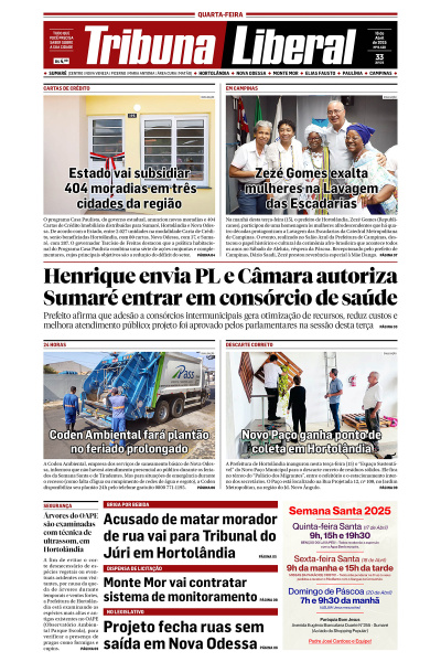Tribuna Liberal - Edição de 16 de Abril de 2025