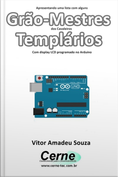 Apresentando Uma Lista Com Alguns Grão-mestres Dos Cavaleiros Templários Com Display Lcd Programado No Arduino