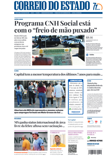 Correio do Estado - Edição de 30 de Maio de 2025