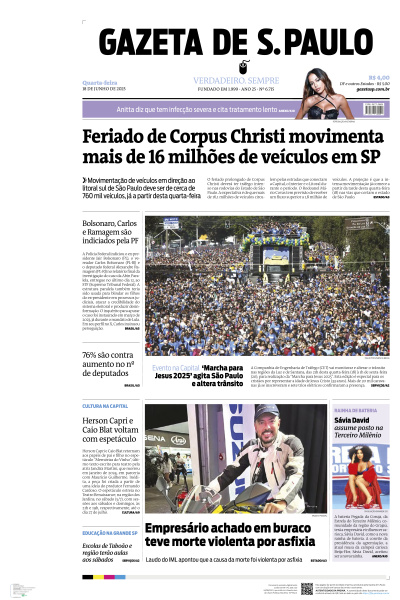 Gazeta de S. Paulo - Edição de 18 de Junho de 2025