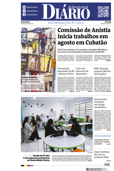 Diário do Litoral – Edição de 18 de Julho de 2025