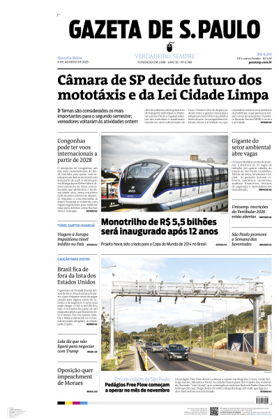 Gazeta de S. Paulo - Edição de 06 de Agosto de 2025