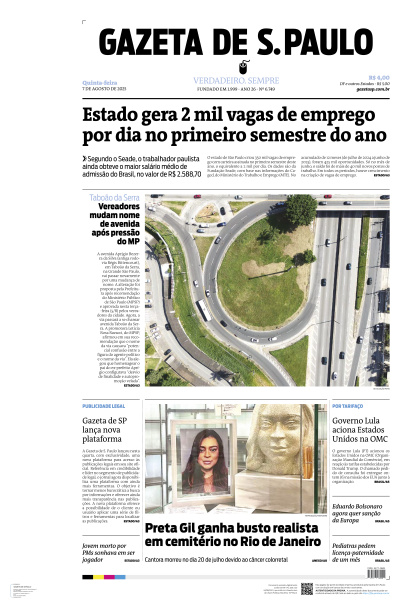 Gazeta de S. Paulo - Edição de 07 de Agosto de 2025