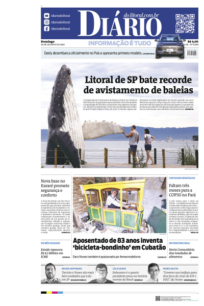 Diário do Litoral – Edição de 10 de Agosto de 2025