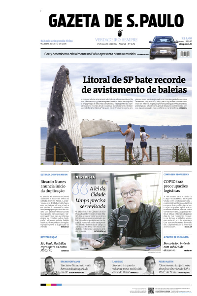 Gazeta de S. Paulo - Edição de 11 de Agosto de 2025