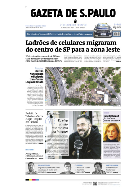 Gazeta de S. Paulo - Edição de 17 de Agosto de 2025
