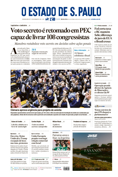 Estadão - Edição de 18 de Setembro de 2025