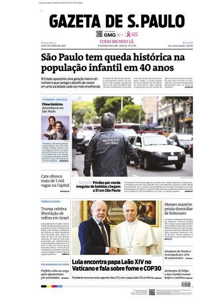 Gazeta de S. Paulo – Edição de 14 de outubro de 2025