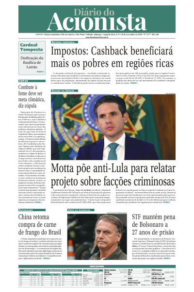 Diário do Acionista - 08, 09 e 10 de novembro de 2025