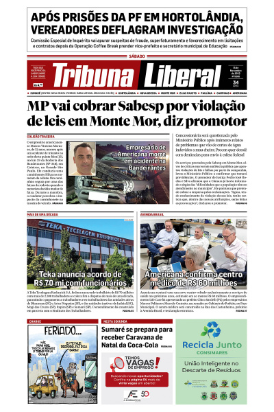 Tribuna Liberal - Edição de 15 de Novembro de 2025